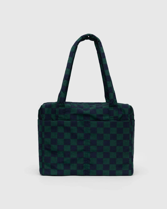 BAGGU Small Cloud Carry On - Navy Green Check