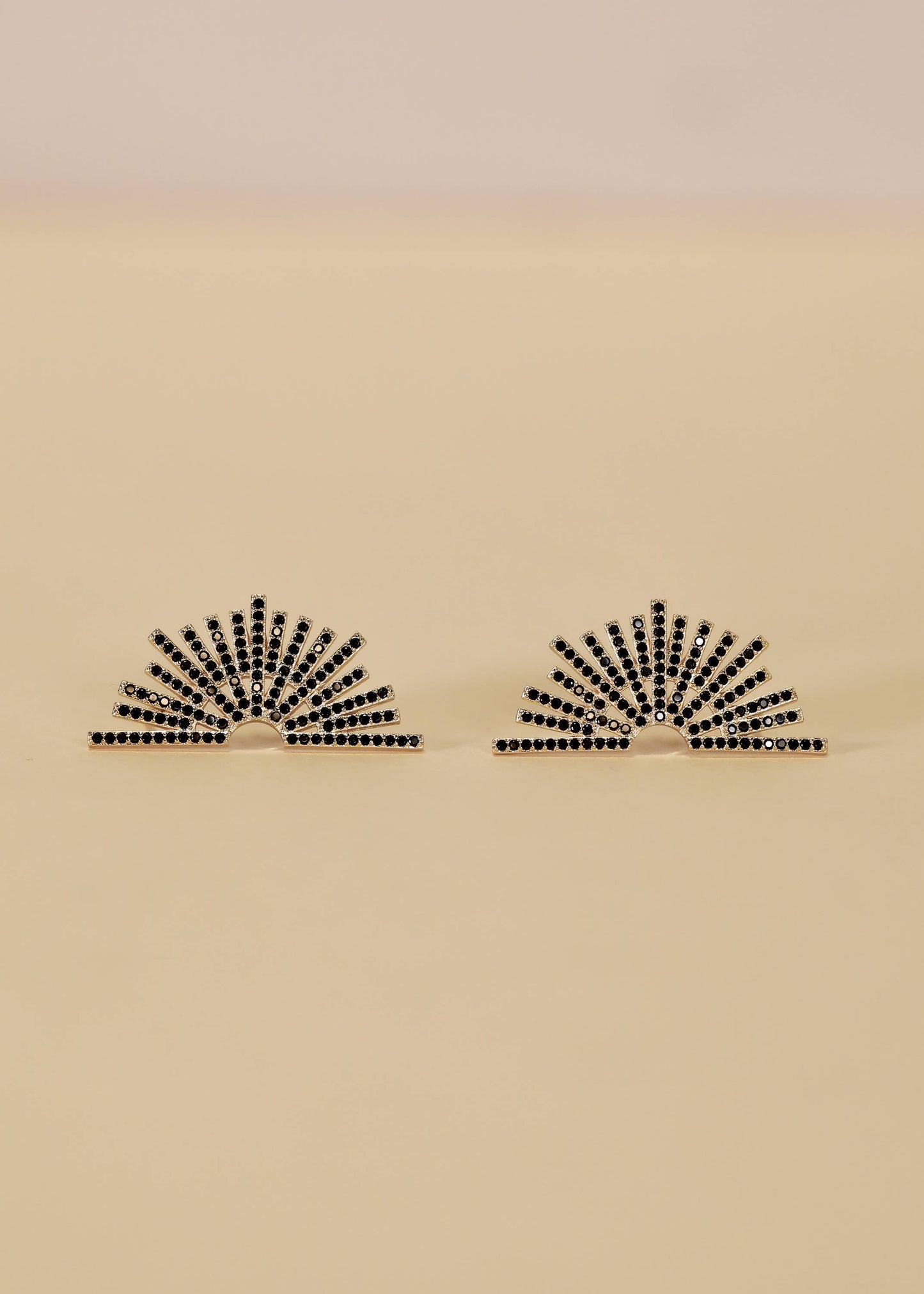 Celestial - Black Sunburst - Gold Earrings