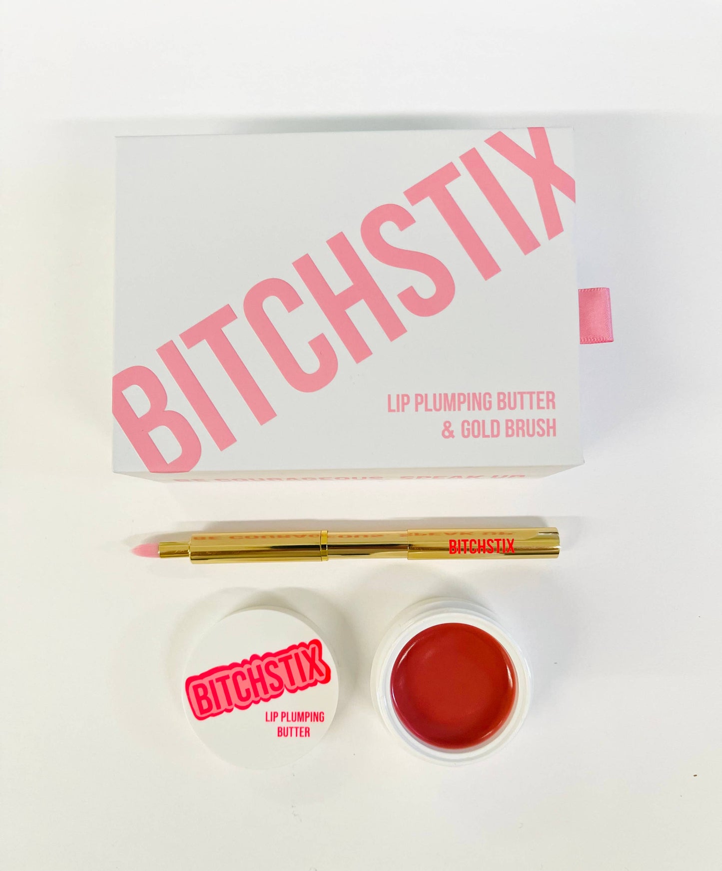 Gift Duo: Lip Plumper and BITCHSTIX Gold Lip Brush Set