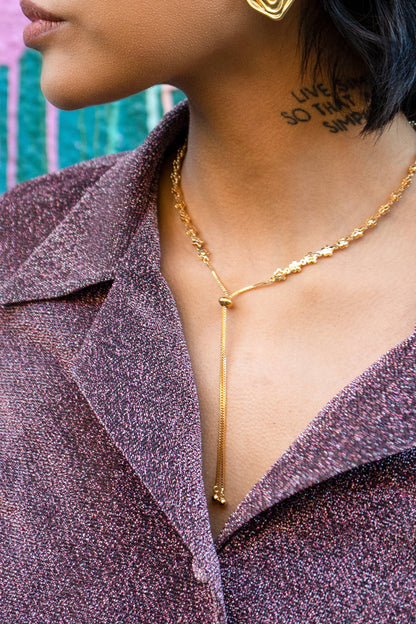 Cassidy Bolo 24K Gold Plated Necklace