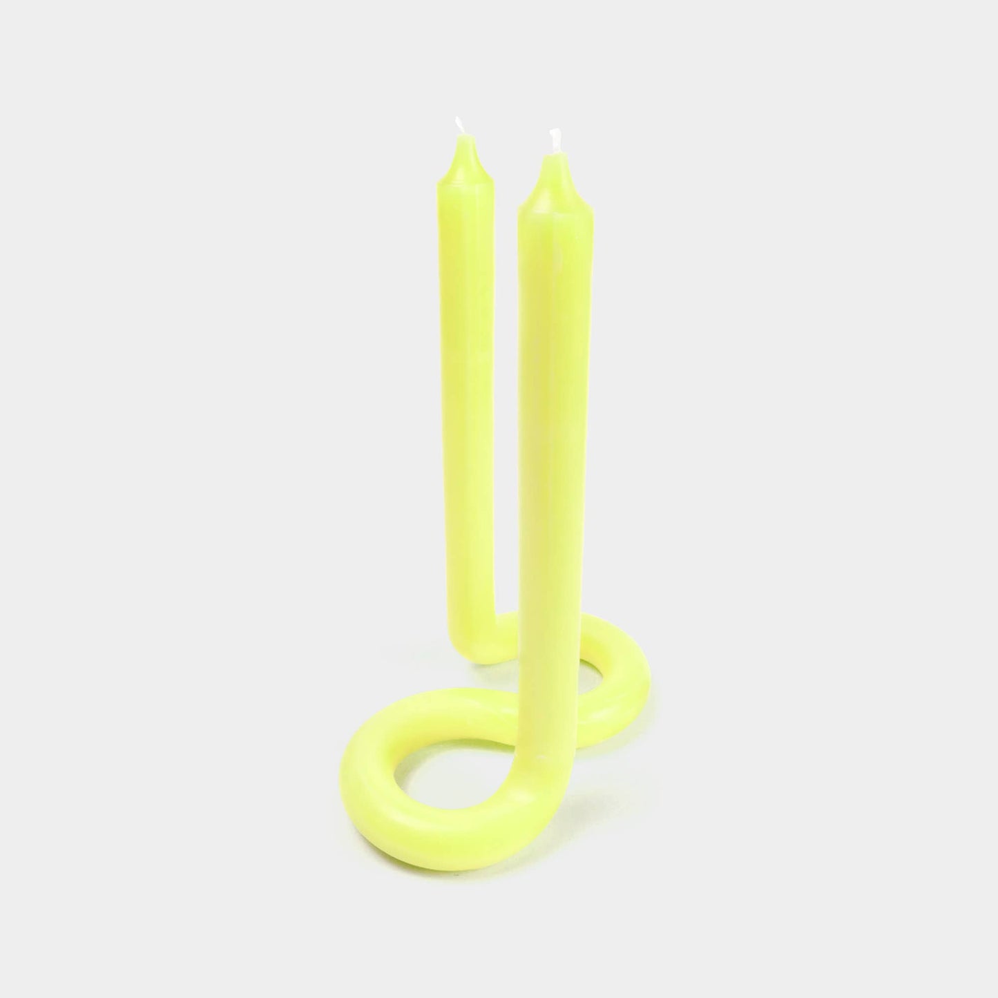 Twist Candle Sticks by Lex Pott, 9.5" Tall, Yellow