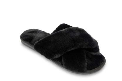 Plush Crossband Slide House Slippers: Pink / Medium