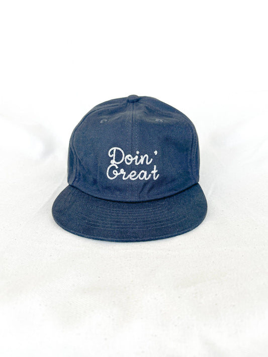 Doin' Great Embroidered Hat-- BLACK