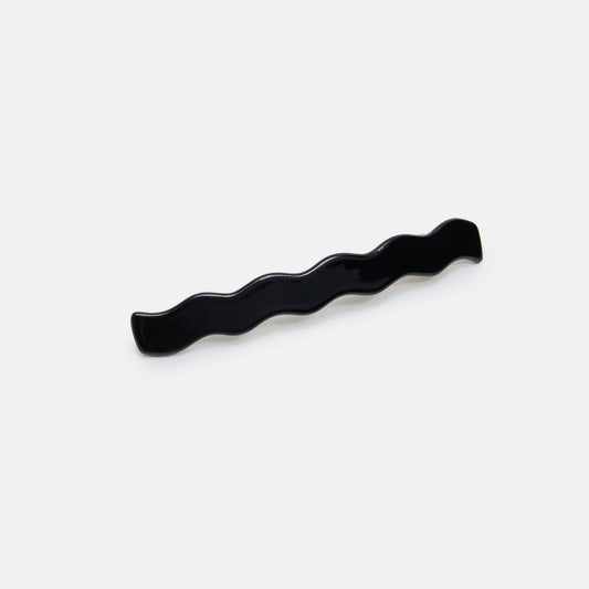 Skinny Wave Barrette in Black