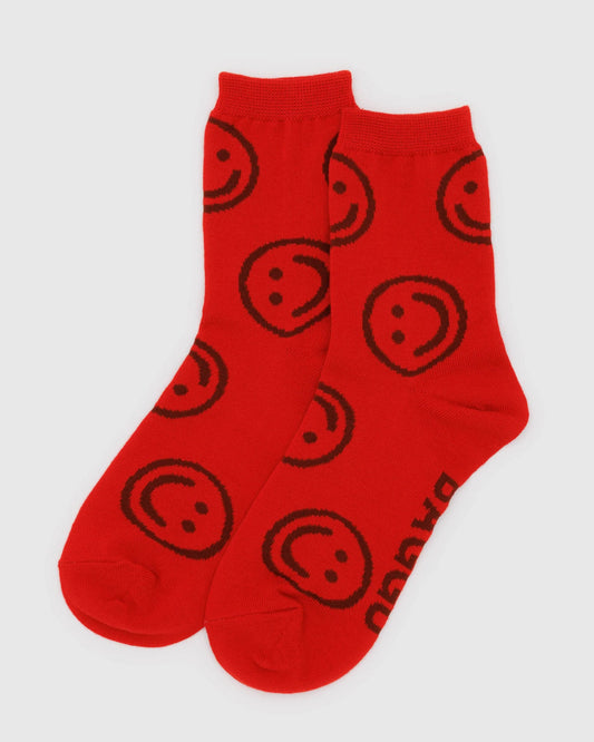 BAGGU Crew Sock - Red Happy