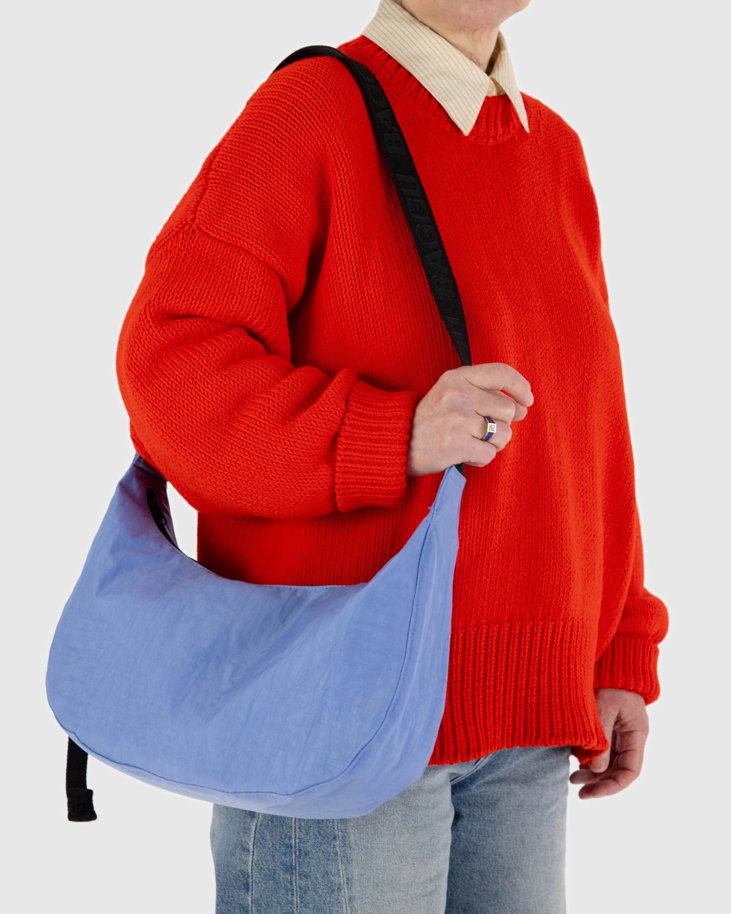 BAGGU Medium Nylon Crescent Bag - Cornflower