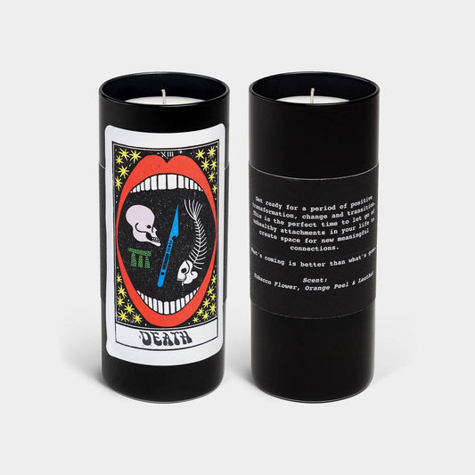 Tarot Death Candle - 6" Tall & 60 Hr Burn, Tobacco & Orange