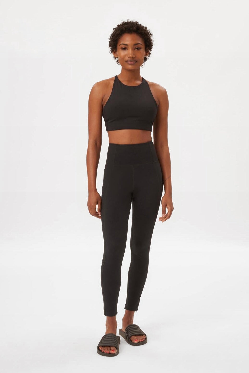 Girlfriend Collective Compressive High Rise 7/8 Leggings, Black at John  Lewis & Partners