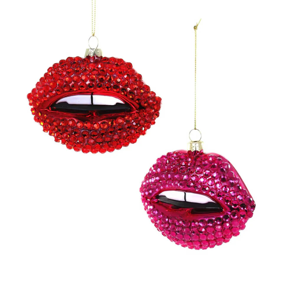 Rhinestone Lips Ornament