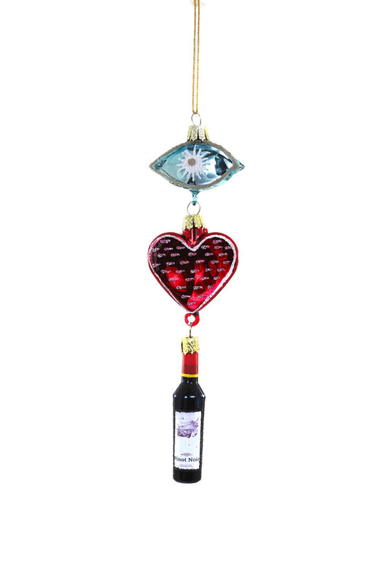 Eye Heart Wine Ornament