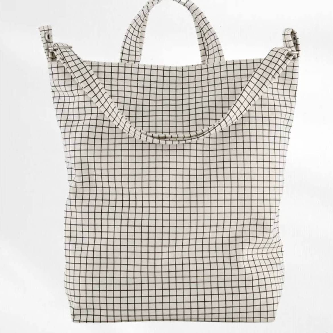 BAGGU Zip Duck Bag - Natural Grid