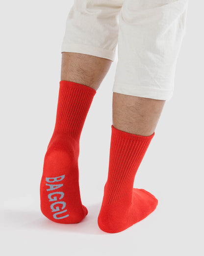 BAGGU Ribbed Sock - Candy Apple