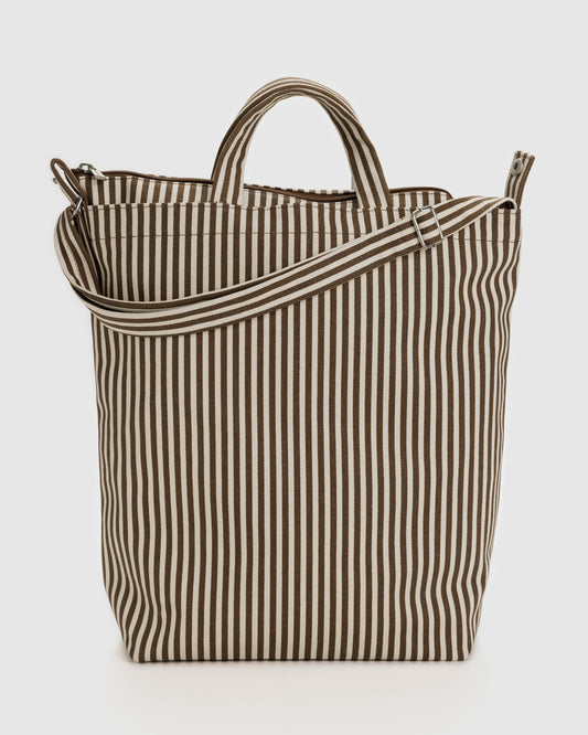 BAGGU Zip Duck Bag - Brown Stripe