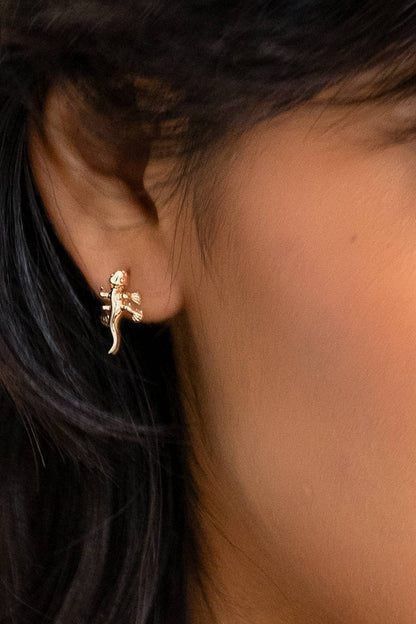Fortune Lizard Studs - 18K Gold Plated