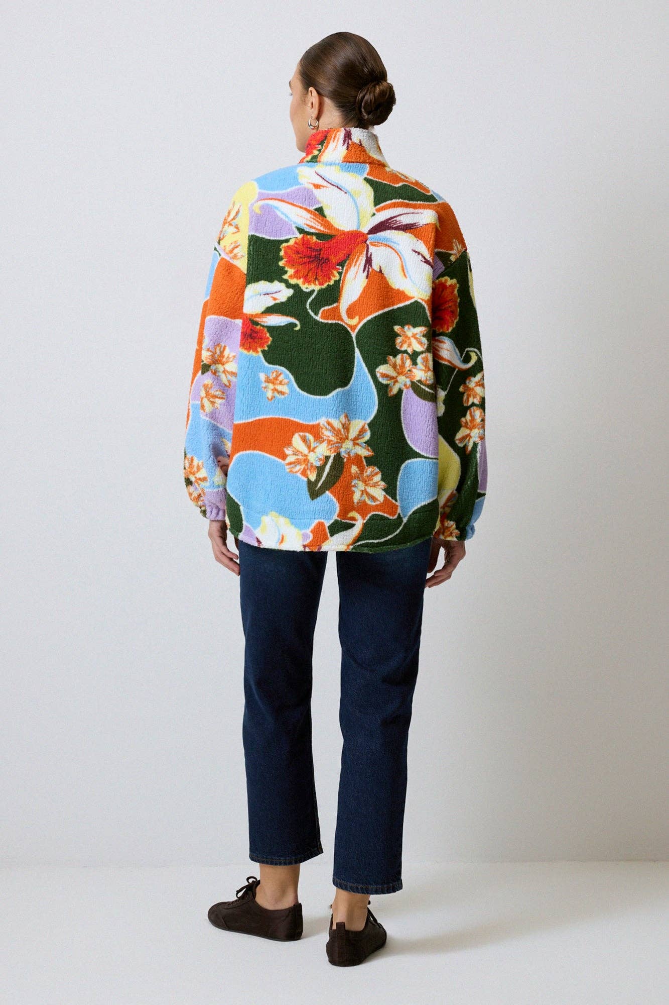 PATTERNED PLUSH JACKET: Multi-Colored / Standard Size