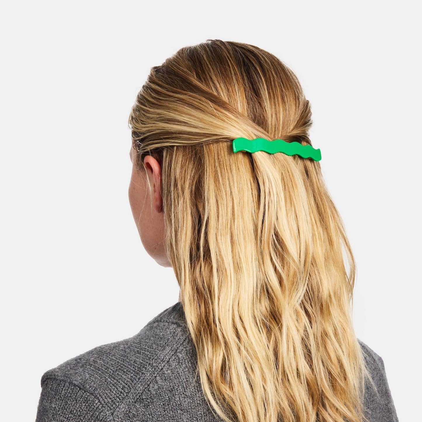 Skinny Wave Barrette in Kelly