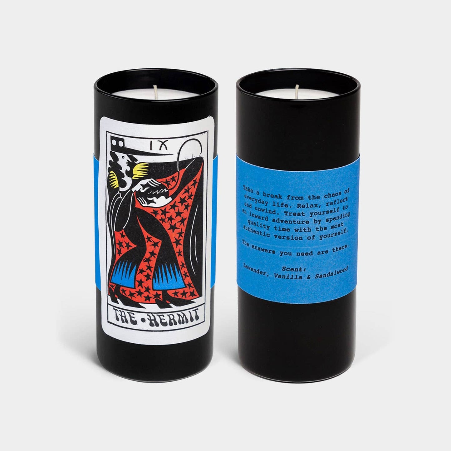 Tarot Hermit Candle - 6" Tall & 60 Hr Burn, Lav. & Vanilla