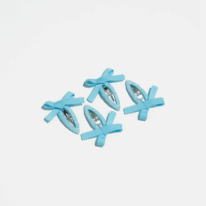 Bow Snap Clips in Baby Blue