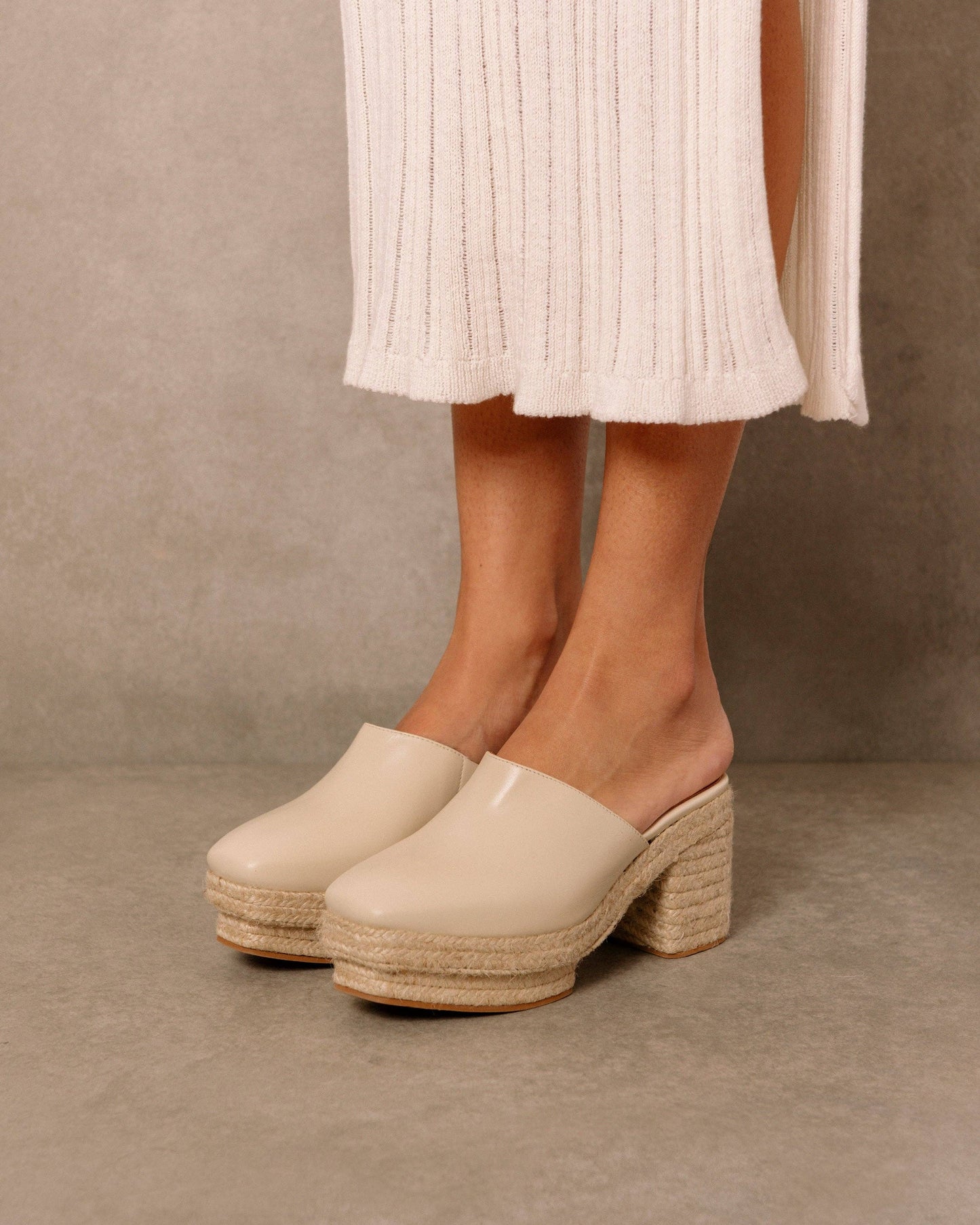 Pico White Leather Espadrilles - Ivory